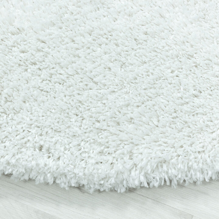 Hochflor Teppich Rund - Fuzzy Weiß - 3