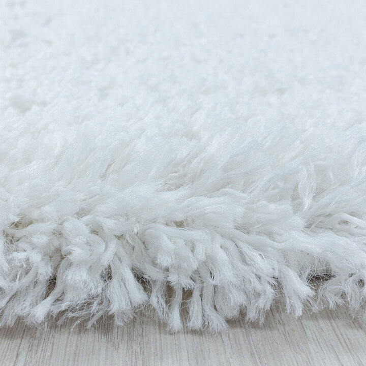 Hochflor Teppich Rund - Fuzzy Weiß - 4