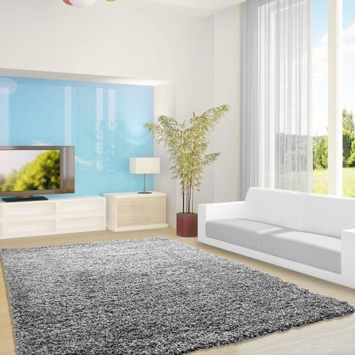 Hochflor Teppich - Life Hellgrau - 5