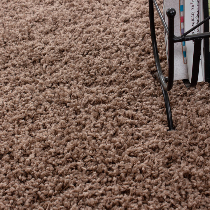 Hochflor Teppich - Life Hellbraun - 4
