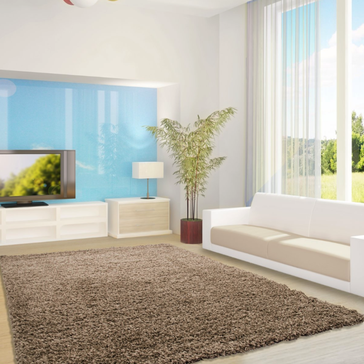 Hochflor Teppich - Life Hellbraun - 5