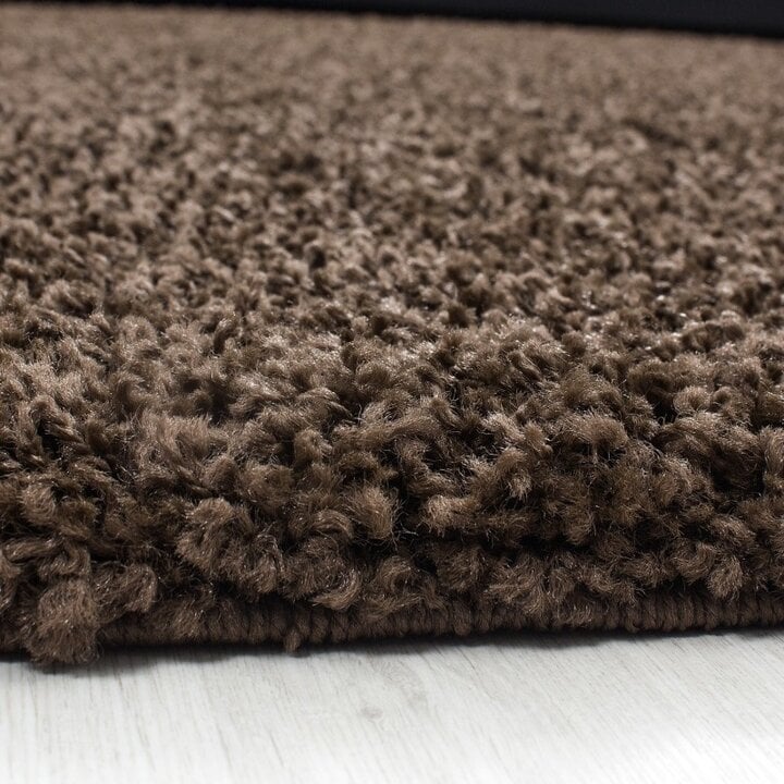 Hochflor Teppich Rund - Life Braun - 1