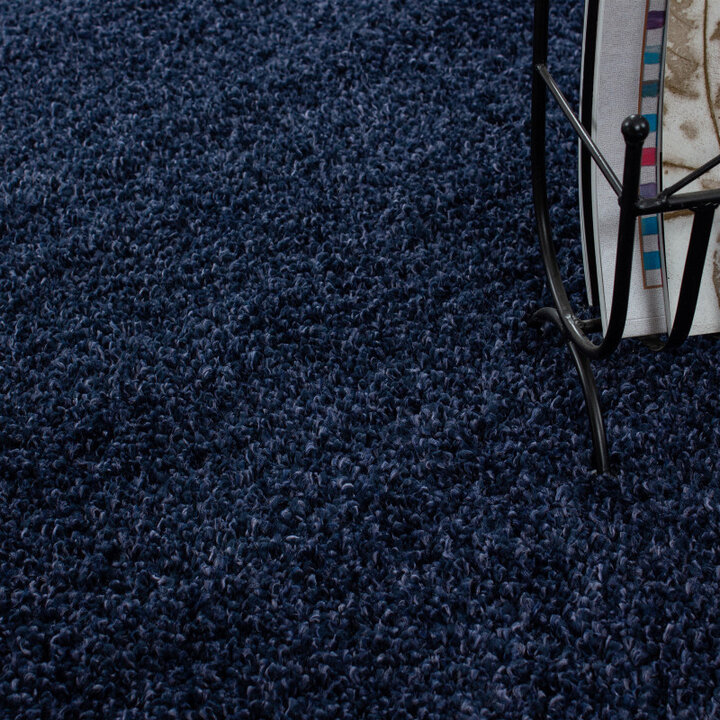 Hochflor Teppich Rund - Life Blau  - 3