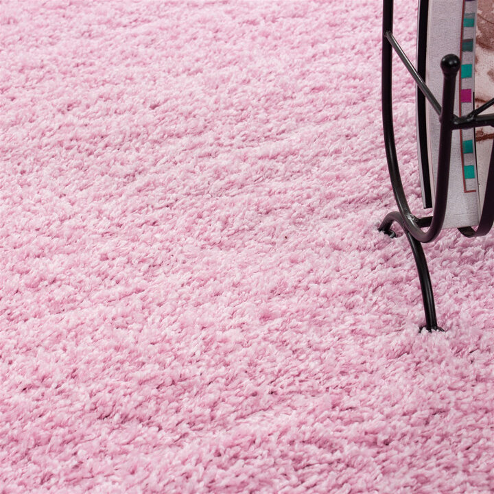 Hochflor Teppich Rund - Life Rosa - 4