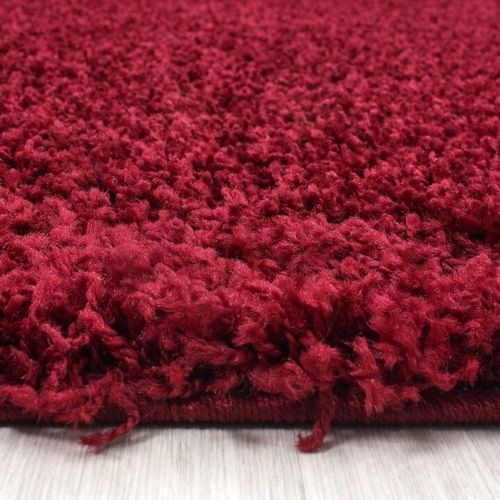 Hochflor Teppich Rund - Life Rot - 1