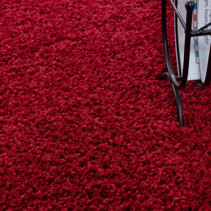 Hochflor Teppich Rund - Life Rot - 3