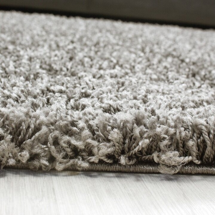 Hochflor Teppich Rund - Life Taupe  - 1
