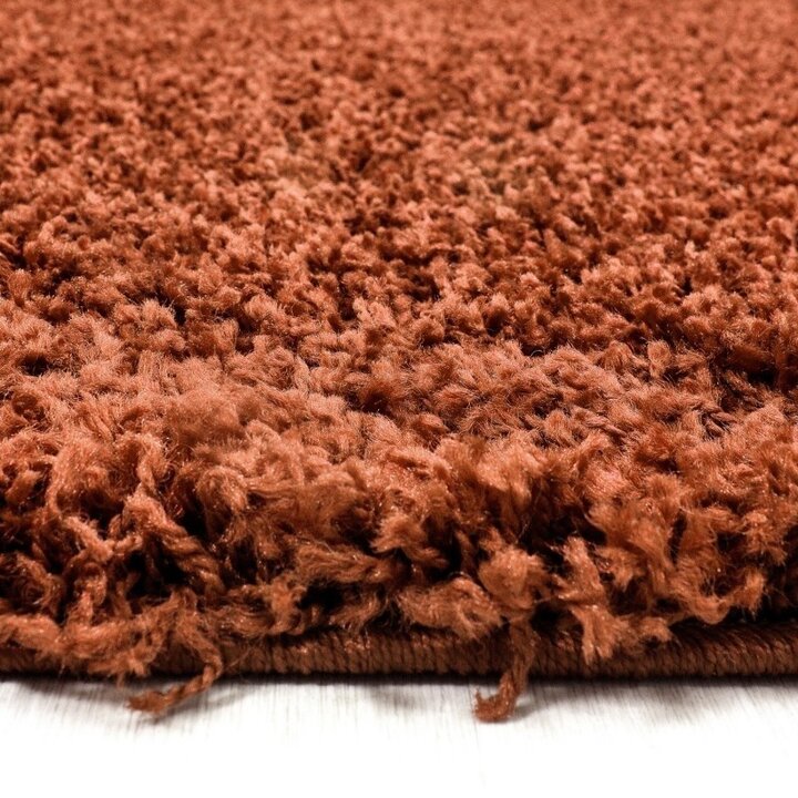 Hochflor Teppich Rund - Life Terracotta - 1
