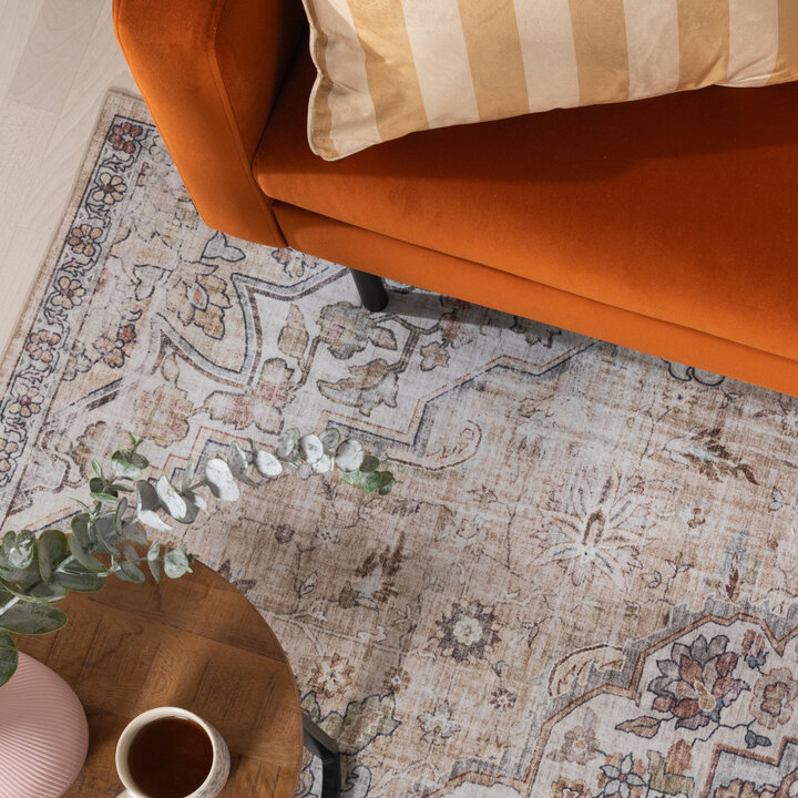 Orientteppich - Leyla Medaillon Taupe - 2
