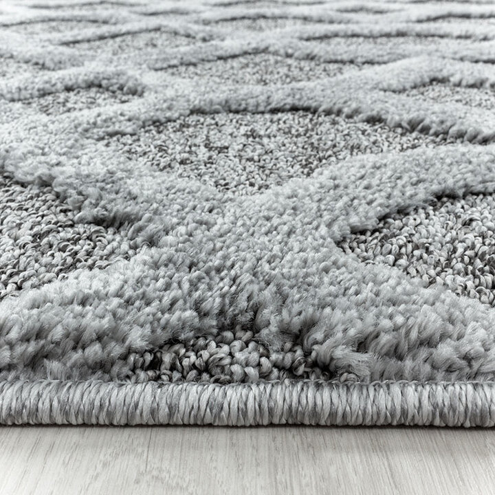 Teppich Skandinavisch Rund - Pitea Tile Grau - 1