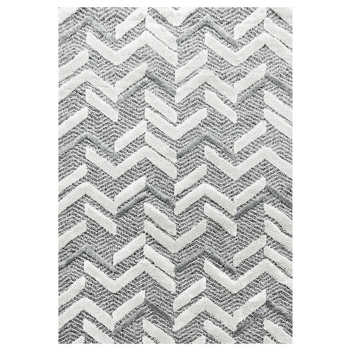 Teppich Skandinavisch - Pitea Panel Grau Creme - 1