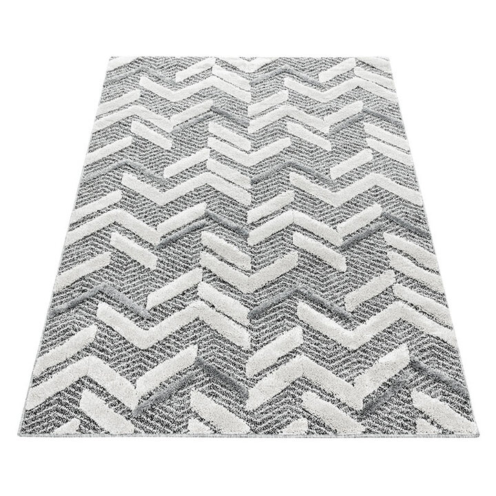 Teppich Skandinavisch - Pitea Panel Grau Creme - 2