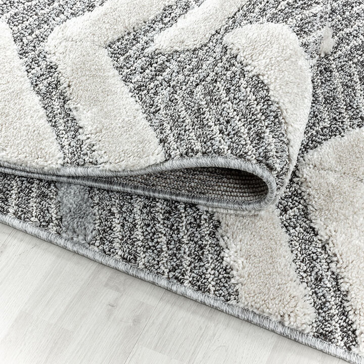 Teppich Skandinavisch - Pitea Panel Grau Creme - 4
