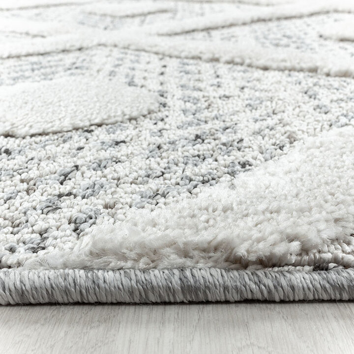 Teppich Skandinavisch Rund - Pitea Ethno Creme Grau - 1