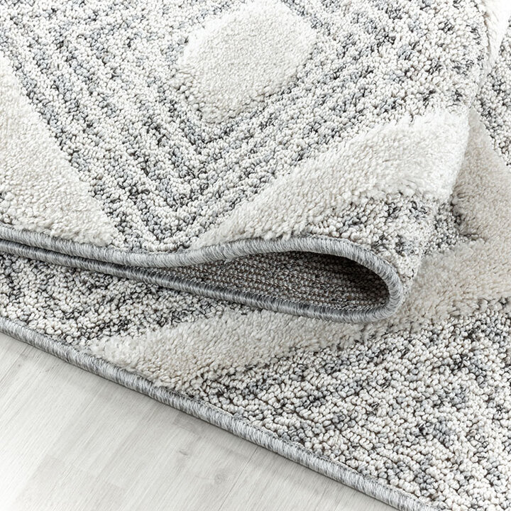 Teppich Skandinavisch Rund - Pitea Ethno Creme Grau - 2