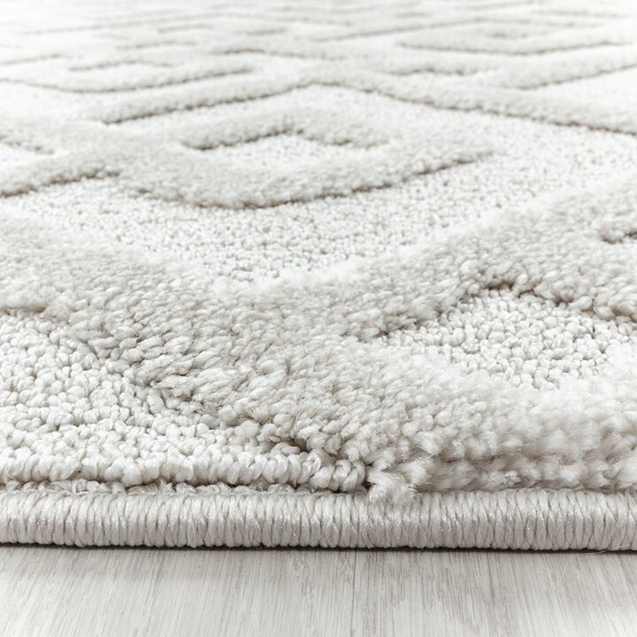 Teppich Skandinavisch Rund - Pitea Pattern Creme - 1