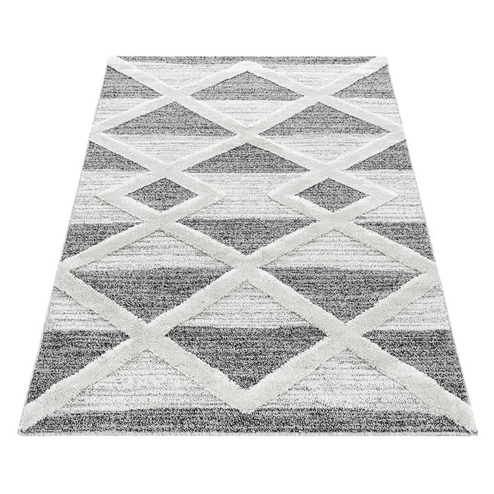 Teppich Skandinavisch - Pitea Lines Grau Creme - 2