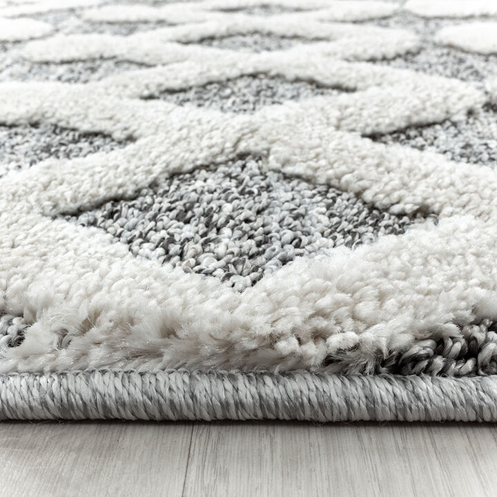Teppich Skandinavisch Rund - Pitea Knot Grau Creme - 1