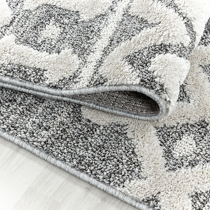 Teppich Skandinavisch Rund - Pitea Knot Grau Creme - 2