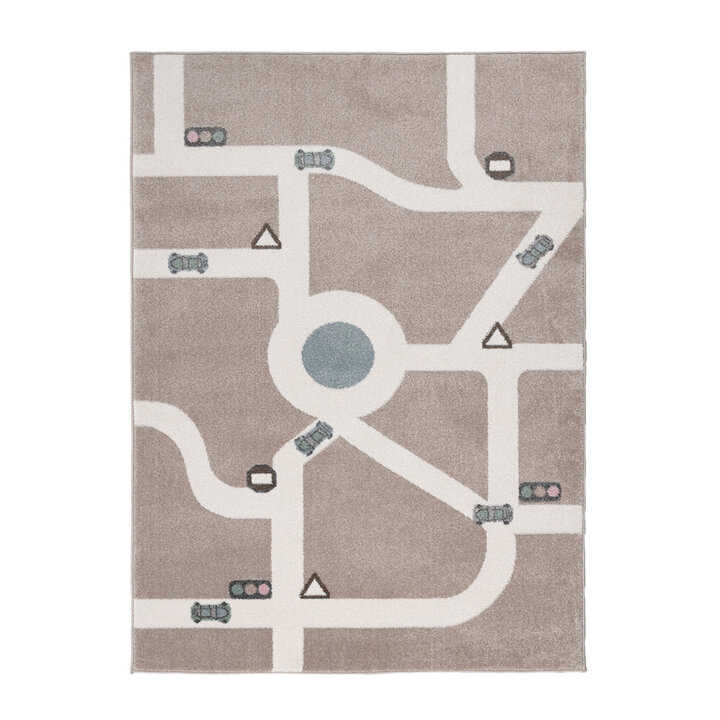 Teppich Kinderzimmer - Bowie Autobahn Taupe - 1