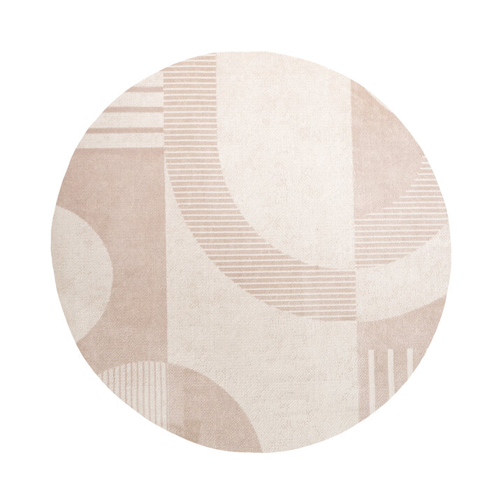Skandinavischer Teppich Rund - Aurora Shapes Beige - 1