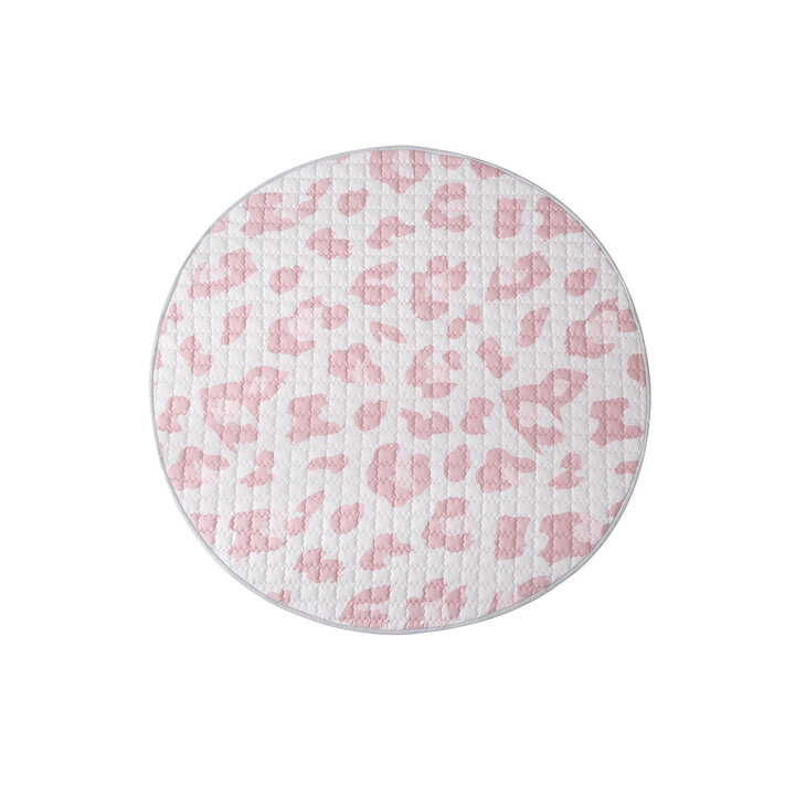 Spielteppich Baby Rund - Noa Panter-Druck Rosa - 1