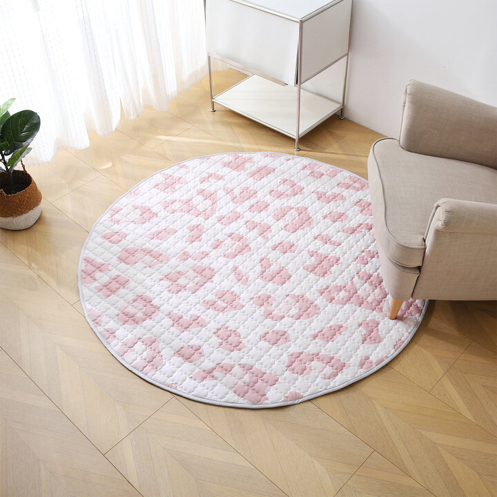 Spielteppich Baby Rund - Noa Panter-Druck Rosa - 2
