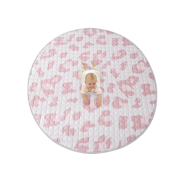 Spielteppich Baby Rund - Noa Panter-Druck Rosa - 3