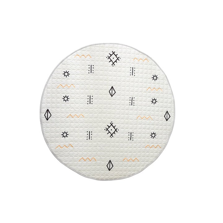 Spielteppich Baby Rund - Noa Aztec Creme  - 1