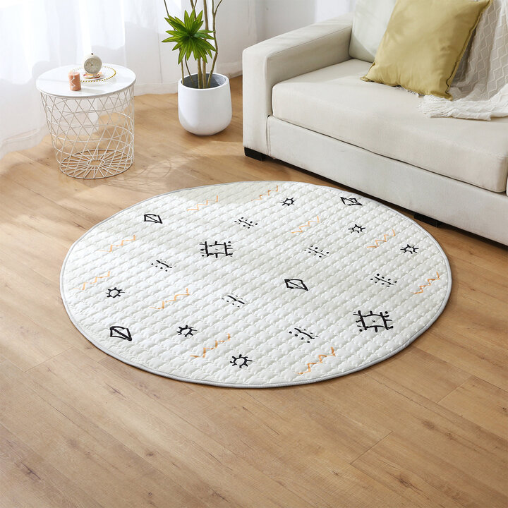 Spielteppich Baby Rund - Noa Aztec Creme  - 2