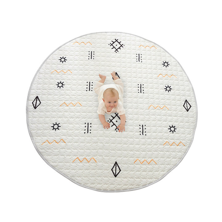 Spielteppich Baby Rund - Noa Aztec Creme  - 3