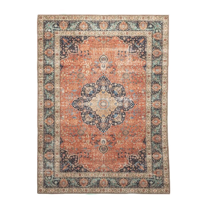 In- & Outdoor Teppich Vintage - Kairo Medaillon Terra Dunkelblau - 1