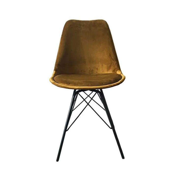Samtstuhl - Gold/Ocker - 1