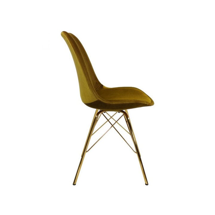 Samtstuhl Gold - Gold Gestell  - 1