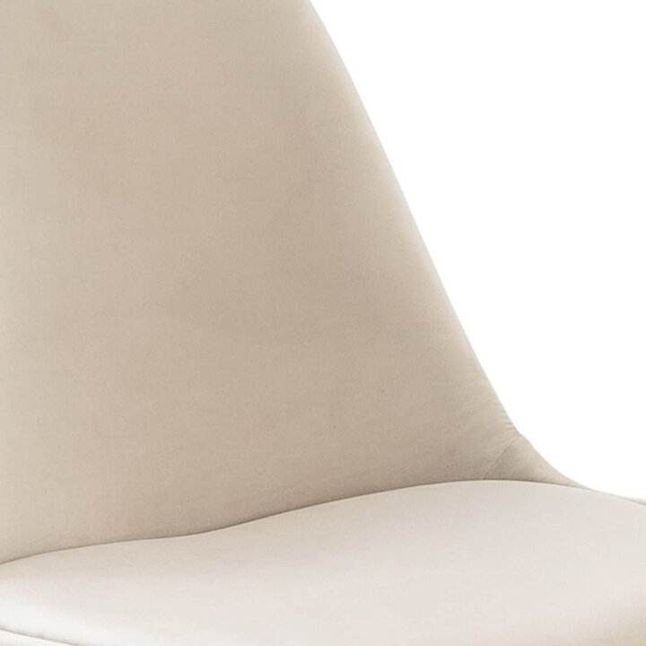 Samtstuhl Creme - Gold Gestell - 5