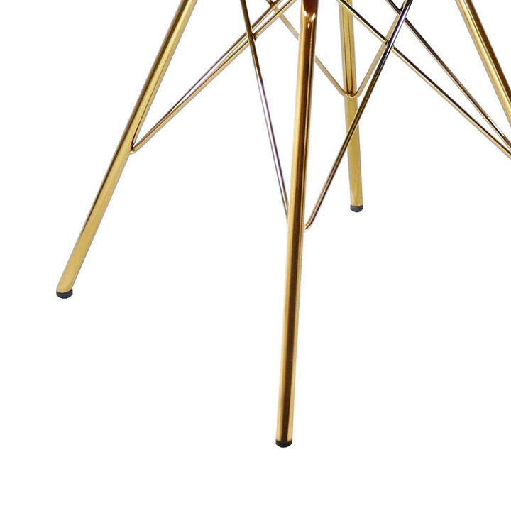 Samtstuhl Creme - Gold Gestell - 6