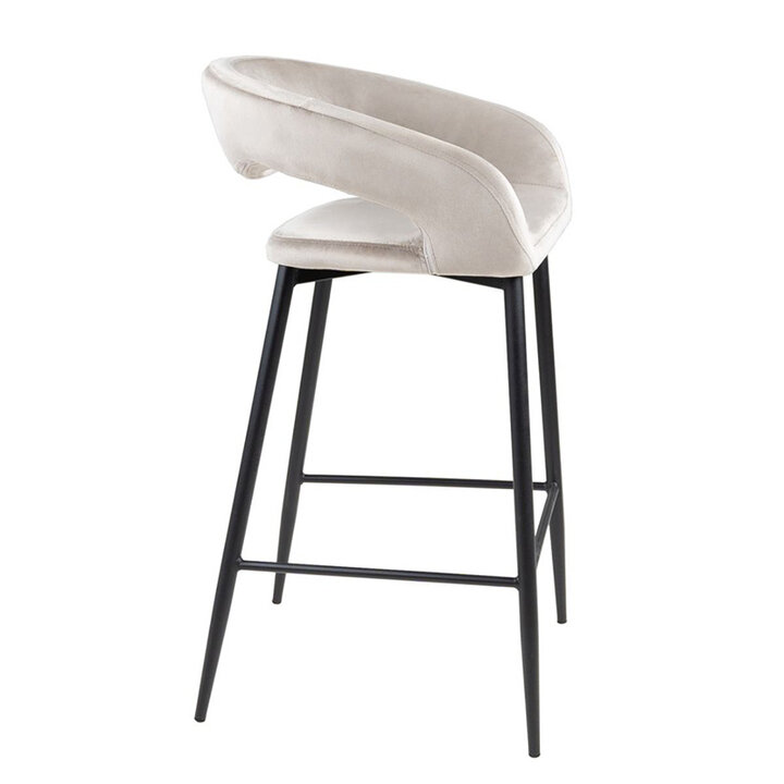 Barhocker - Lenn Velvet Creme - 2