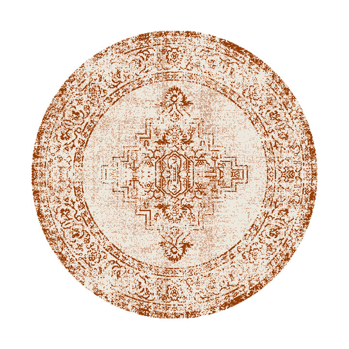 Teppich Vintage Rund - Spring Ethnic Creme Terra - 1