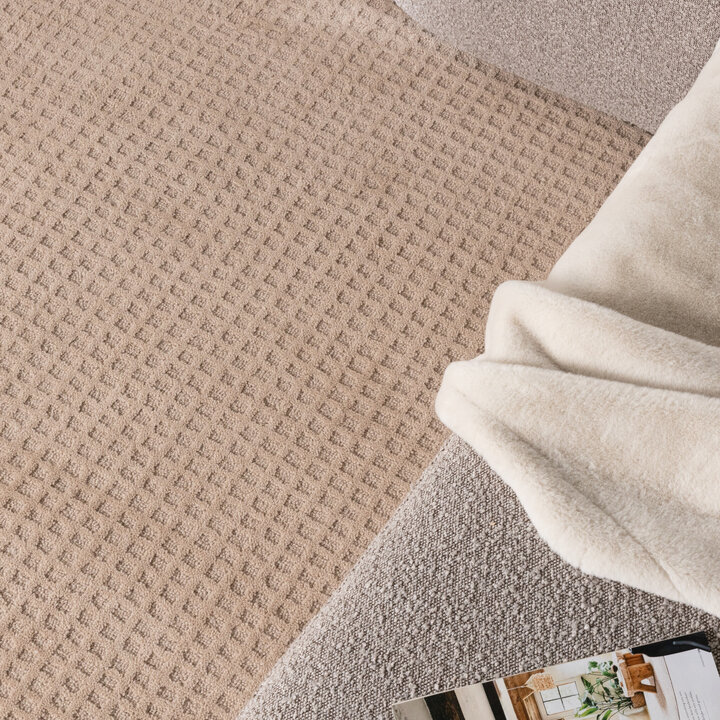 Handwebteppichs - Candice Grid Beige - 2