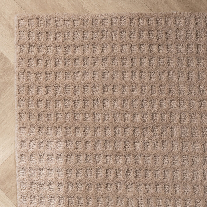 Handwebteppichs - Candice Grid Beige - 4