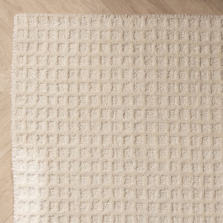 Handwebteppichs - Candice Grid Creme - 4