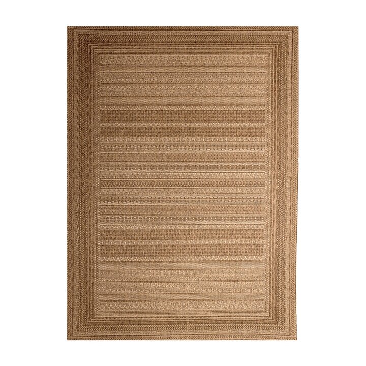 Garten Teppich Jute - Mavi Stripes Creme Braun - 1