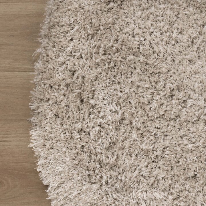 Shaggy Teppich Rund - Blaze Beige Grau - 4