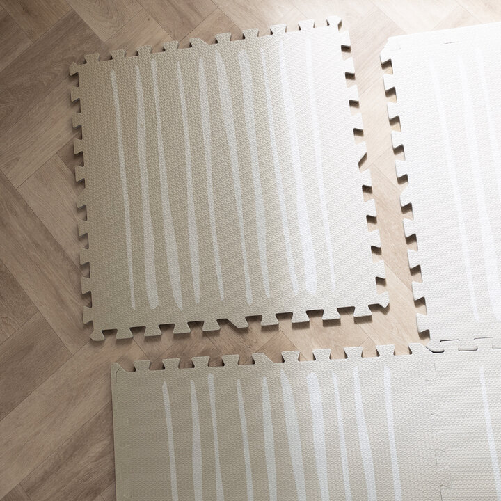 Puzzlematte - Alfie Stripes Grau/Beige - 5
