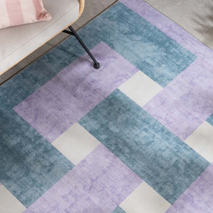 Retro In- & Outdoorteppich - Pop Lines Lila - 2