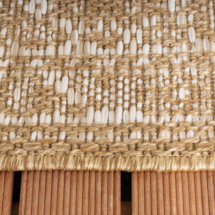In- & Outdoor Jute Teppich - Daisy Medaillon Weiß - 5