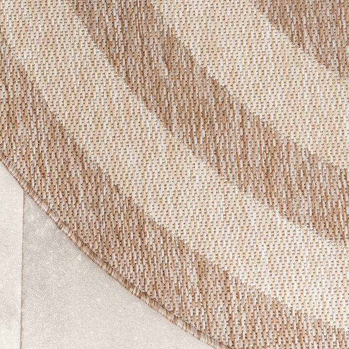 In- & Outdoor Teppich Rund - Sierra Frame Beige Creme - 4