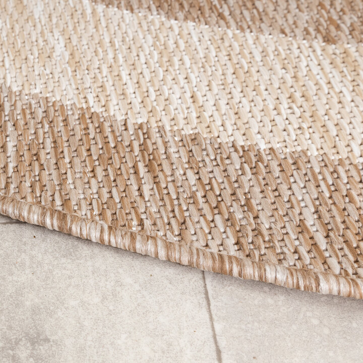 In- & Outdoor Teppich Rund - Sierra Frame Beige Creme - 5