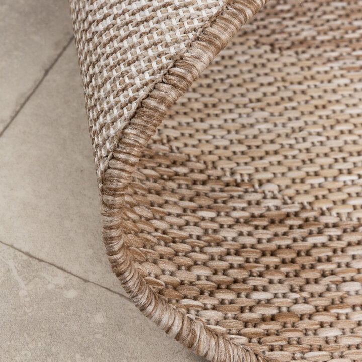 In- & Outdoor Teppich Rund - Sierra Frame Beige Creme - 6