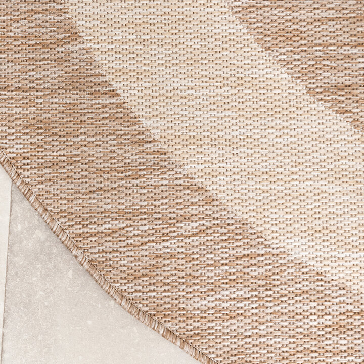 In- & Outdoor Teppich Rund - Sierra Border Beige Creme - 4